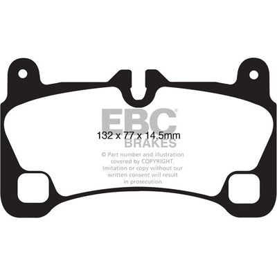 EBC Audi Porsche Volkswagen Yellowstuff Street and Track Rear Brake Pads - Brembo Caliper (Inc. 4L Q7, E1 Cayenne S, E1 Cayenne GTS & Touareg)