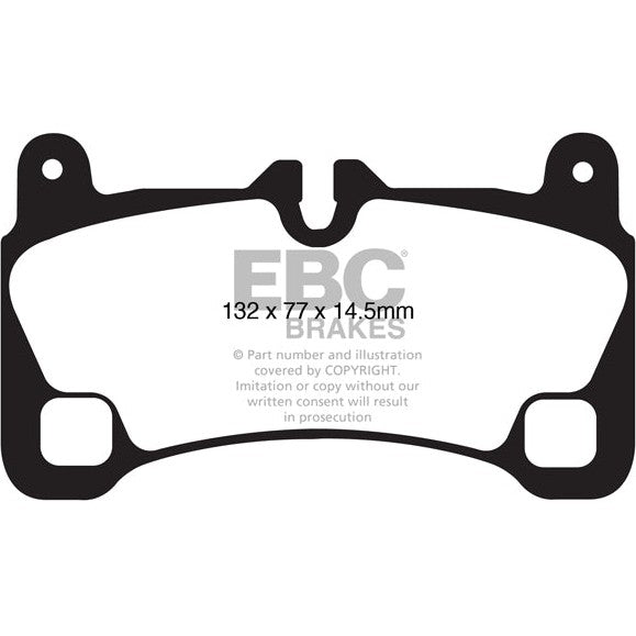 EBC Audi Porsche Volkswagen Yellowstuff Street and Track Rear Brake Pads - Brembo Caliper (Inc. 4L Q7, E1 Cayenne S, E1 Cayenne GTS & Touareg)