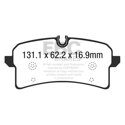 EBC Audi Porsche Yellowstuff Street and Track Rear Brake Pads - TRW Calliper (C7 RS7 & 95B Macan)