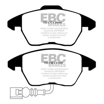 EBC Audi Seat Orangestuff Race Front Brake Pads - ATE Caliper (6P lbiza, 8X A1, 8X S1 & 8J TT)