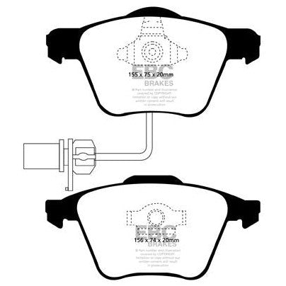 EBC Audi Seat Orangestuff Race Front Brake Pads - ATE Caliper (B7 A4, C6 A6, D3 A8 & Exeo)