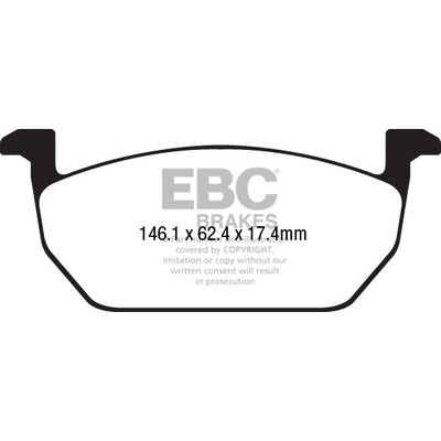 EBC Audi Seat Skoda Volkswagen Yellowstuff Street and Track Front Brake Pads - ATE Caliper (Inc. 8X A1, 5F Leon, 5E octavia & MK7 Golf)