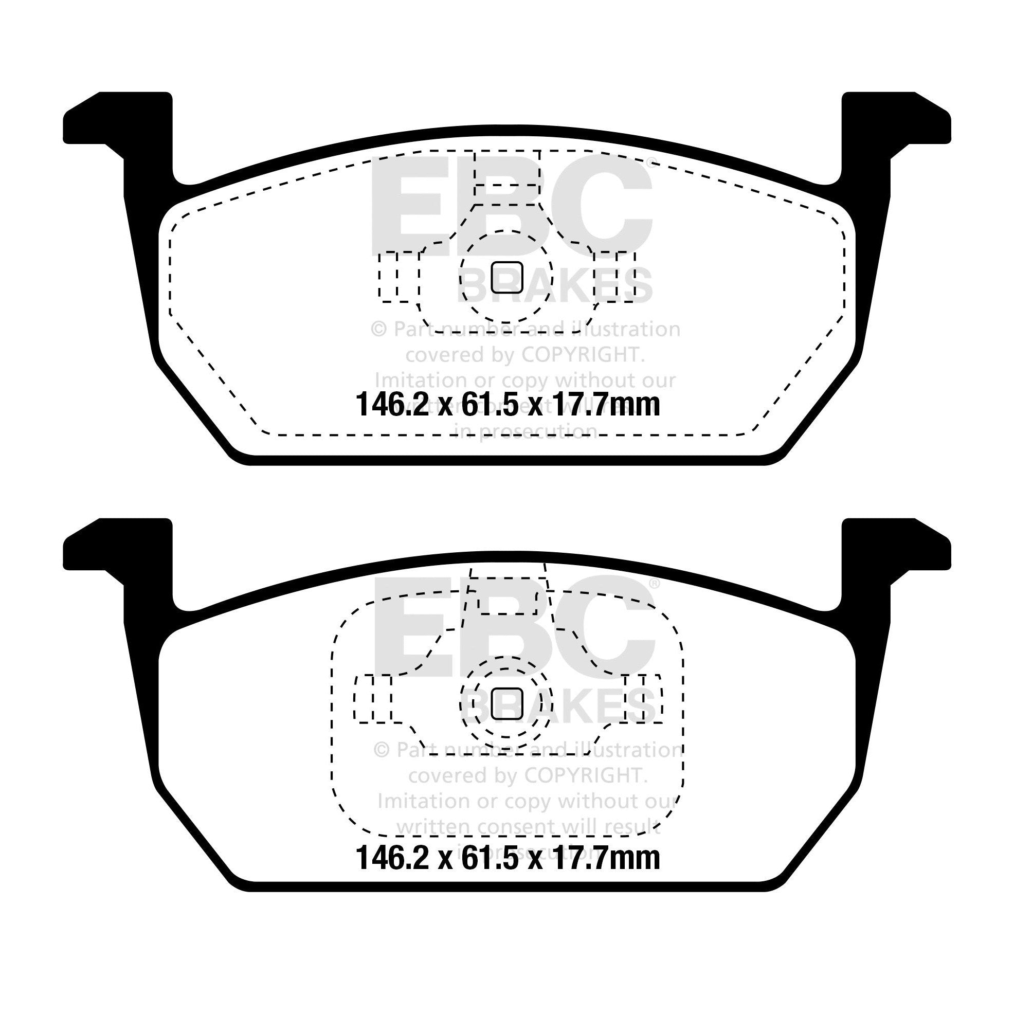 EBC Audi Seat Skoda Volkswagen Yellowstuff Street and Track Front Brake Pads - Mando Caliper (Inc. 8X A1, 5F Leon, Kamiq & T-Cross)