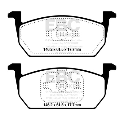 EBC Audi Seat Skoda Volkswagen Yellowstuff Street and Track Front Brake Pads - Mando Caliper (Inc. 8X A1, 5F Leon, Kamiq & T-Cross)