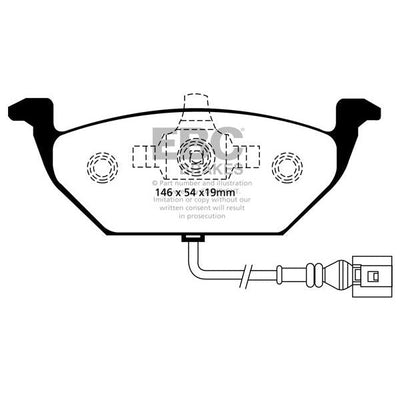 EBC Audi Volkswagen Redstuff Sport Front Brake Pads - VW Caliper (Inc. 8P A2, MK4 Golf, MK4 Golf GTI & MK5 Jetta)