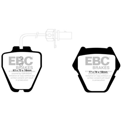 EBC Audi Volkswagen Yellowstuff Street and Track Front Brake Pads - TRW Caliper (Inc. C5 A6, B5 S4, C5 S6 & Phaeton)