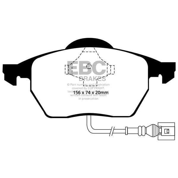EBC Audi Volkswagen Yellowstuff Street and Track Front Brake Pads - ATE Caliper (Inc. 8L A3, 8L S3, MK3 Golf & MK4 Polo)