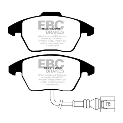 EBC Audi Volkswagen Yellowstuff Street and Track Front Brake Pads (Inc. 8X A1, 8P A3, 6R Polo & MK5 Golf) - ATE Caliper