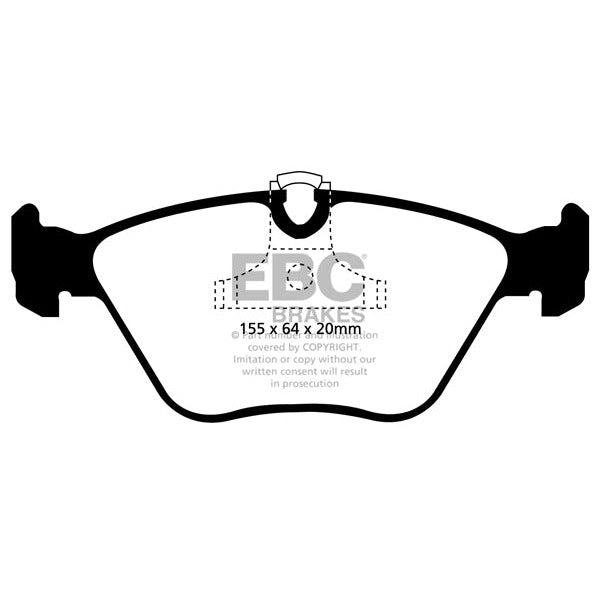 EBC BMW E46 E83 E85 E86 Yellowstuff Street and Track Front Brake Pads - ATE Caliper (Inc. 330i, X3 25i & Z4)