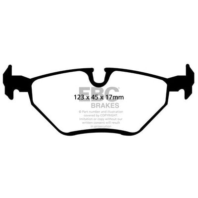 EBC BMW E46 E85 Yellowstuff Street and Track Rear Brake Pads - ATE Caliper (Inc. 316i, 318i, 320i & Z4)