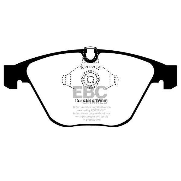 EBC BMW E60 E63 E65 E82 Yellowstuff Street and Track Front Brake Pads - ATE Caliper (Inc. 135i, 520i, 630i & 730i)
