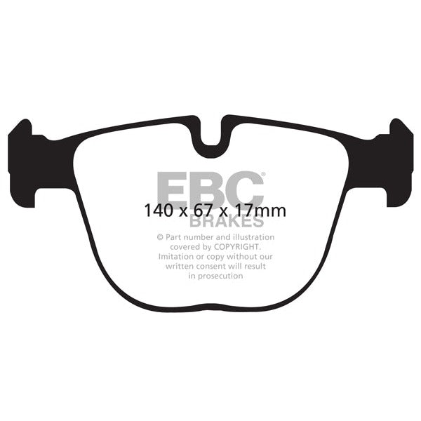 EBC BMW E70 E71 F85 F86 Yellowstuff Street and Track Rear Brake Pads - ATE Calliper (X5 M, X6 50i, X6 M50d & X6 M)