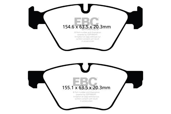 EBC BMW E81 E87 E60 E61 Bluestuff NDX Trackday Front Brake Pads - ATE Caliper (Inc. 120i, 125i, 520i & 523i)