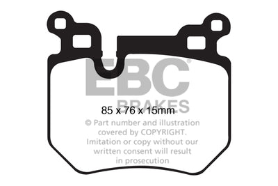 EBC BMW E82 Yellowstuff Street/Track Rear Brake discs & pads (135i)