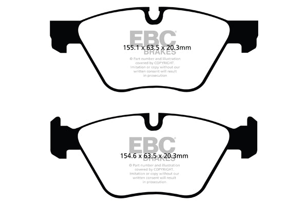 EBC BMW E84 E89 E90 E91 Yellowstuff Street and Track Front Brake Pads - ATE Caliper (Inc. 316i, 318i, X1 25i & Z4 30i)