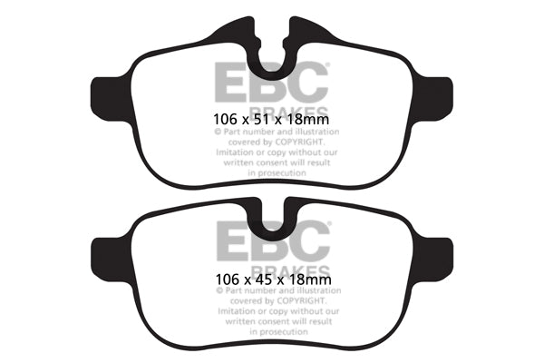 EBC BMW E89 Yellowstuff Street and Track Rear Brake Pads - TRW Calliper (Inc. Z4 18i, Z4 20i, Z4 28i & Z4 30i)