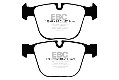 EBC BMW F01 F02 F04 F07 Yellowstuff Street and Track Rear Brake Pads - ATE Caliper (Inc. 520i GT, 550i GT, 760i & ActiveHybrid 7)