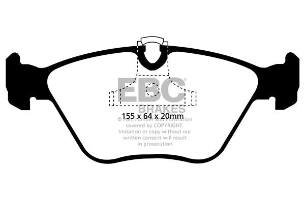 EBC BMW MG Rover Bluestuff NDX Trackday Front Brake Pads - ATE Caliper (Inc. E46 330i, E85 Z4, ZT-T & Rover 75)