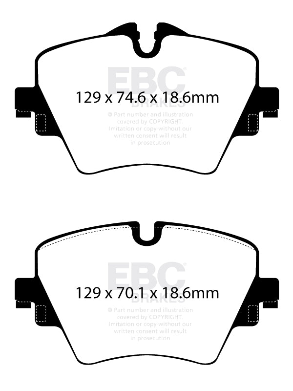EBC BMW MINI Yellowstuff Street and Track Front Brake Pads - TRW Caliper (Inc. F40 118i, F45 225i, F54 Clubman & F60 Countryman)