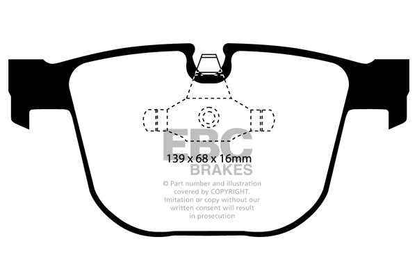 EBC BMW Rolls Royce E60 E63 E65 E90 Yellowstuff Street and Track Rear Brake Pads - ATE Caliper (Inc. 550i, 650i, 750i & M3)