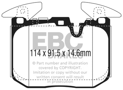 EBC BMW i8 Yellowstuff Street and Track Front Brake Pads - Brembo Calliper