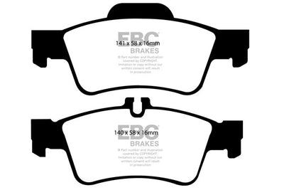 EBC Mercedes-Benz C215 C219 X218 W/T211 Yellowstuff Street and Track Rear Brake Pads - ATE Caliper (Inc. CL500, CLS500, E500 & S500)
