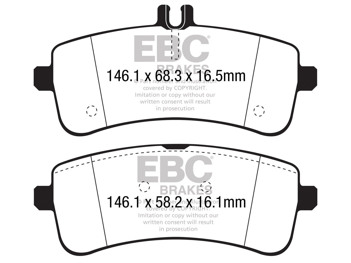 EBC Mercedes-Benz W/S/C/A205 Bluestuff NDX Trackday Rear Brake Pads - TRW Caliper (C63 AMG & C63 S AMG)