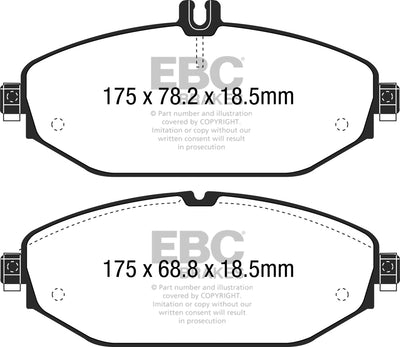 EBC Mercedes-Benz W/S/C/A205 C257 W/S213 A/C238 Yellowstuff Street and Track Front Brake Pads - TRW Caliper (Inc. C400, C350, E300 & E250)