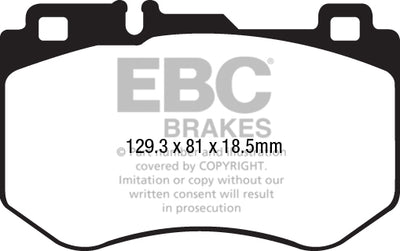 EBC Mercedes-Benz W/S/C/A205 Yellowstuff Street and Track Front Brake Pads - Brembo Caliper (Inc. C160, C180, C200 & C220)