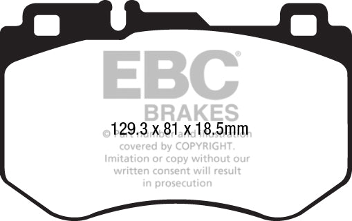 EBC Mercedes-Benz W/S/C/A205 Yellowstuff Street and Track Front Brake Pads - Brembo Caliper (Inc. C160, C180, C200 & C220)
