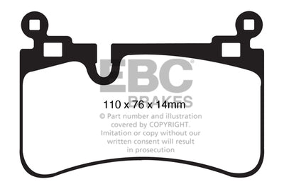 EBC Mercedes-Benz W/S/C204 C219 W/T211 R230 Yellowstuff Street and Track Rear Brake Pads - Brembo Caliper (Inc. C63 AMG, CLS63 AMG, E63 AMG & SL65 AMG)