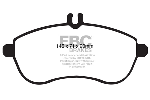 EBC Mercedes-Benz W/S/C204 W/S212 Yellowstuff Street and Track Front Brake Pads - TRW Caliper (Inc. C180, E200, SLC180 & SLK200)