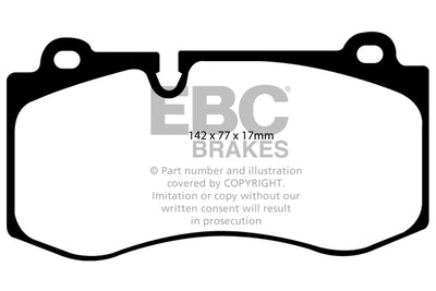 EBC Mercedes-Benz W/T211 W221 R230 Yellowstuff Street and Track Front Brake Pads - Brembo Caliper (Inc. CL500, CLS500, E500 & S280)