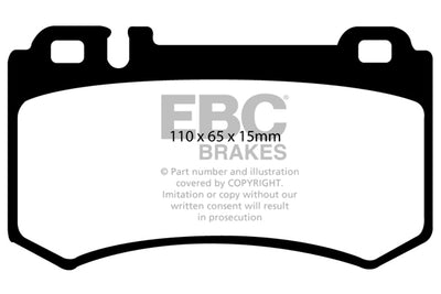 EBC Mercedes-Benz W211 W220 R230 R171 Yellowstuff Street and Track Rear Brake Pads - Brembo Caliper (Inc. E55 AMG, S65 AMG, SL55 AMG & SLK55 AMG)