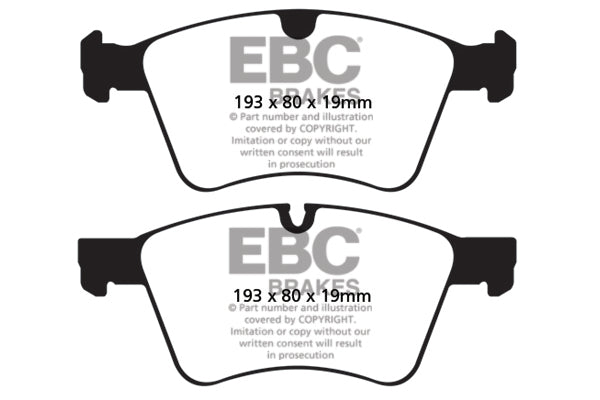 EBC Mercedes-Benz X/W164 W251 Yellowstuff Street and Track Front Brake Pads - ATE Caliper (Inc. GL450, GL500, ML500 & R500)