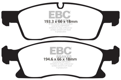 EBC Mercedes W/X166 C292 Yellowstuff Street and Track Front Brake Pads (Inc. GL350 GL400, GLS350 & ML400) - ATE Caliper