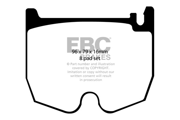 EBC Mercedes W211 C215 R230 Yellowstuff Street and Track Front Brake Pads - Brembo Caliper (Inc. E55 AMG, S55 AMG, SL55 AMG & CL600)
