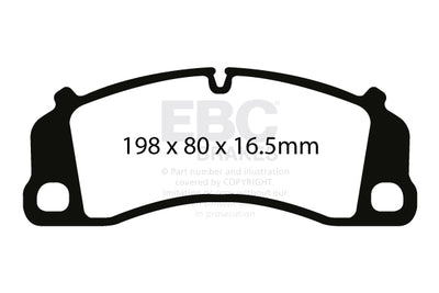 EBC Porsche 991 991/2 981 Yellowstuff Street and Track Front Brake Pads - Brembo Caliper (Inc. 911 Turbo S, 911 GT3, 911 GT3 RS & Cayman GT4)