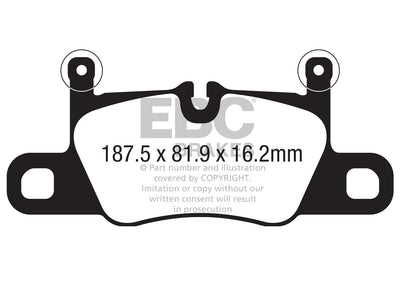 EBC Porsche 991 992 E3 Bluestuff NDX Trackday Brake Pads - Brembo Caliper (Inc. 911 Carrera 4 GTS, 911 Carrera 4, Carrera 4S & Cayenne)