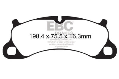 EBC Porsche 991 Yellowstuff Street and Track Front Brake Pads - Brembo Caliper (Inc. 911 Carrera S, 911 Carrera 4S, 911 Carrera GTS & 911 Carrera 4 GTS)