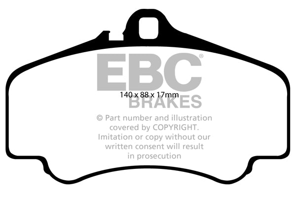EBC Porsche 996 911 Yellowstuff Street and Track Front Brake Pads - Brembo Caliper