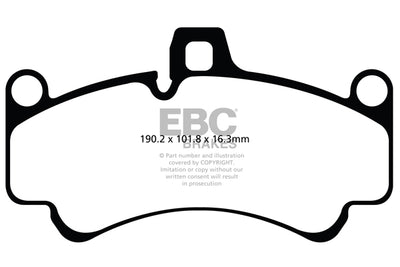 EBC Porsche 996 997 Yellowstuff Street and Track Front Brake Pads - Brembo Caliper (Inc. 911, 911 Turbo S, 911 GT2 & 911 GT3)