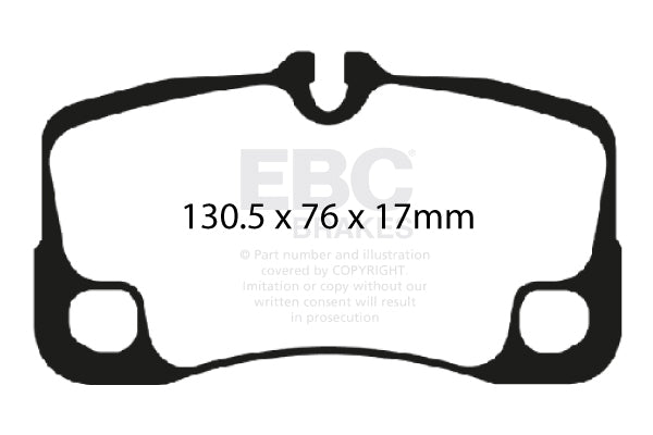 EBC Porsche 997 Yellowstuff Street and Track Rear Brake Pads - Brembo Caliper (Inc. 911 Carrera 4, 911 GT3, 911 GT3 RS & 911 Turbo S)