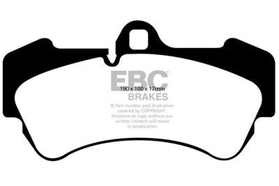 EBC Porsche Volkswagen Wiesmann Bluestuff NDX Trackday Front Brake Pads - Brembo Caliper (E1 Cayenne, Touareg & MF5)