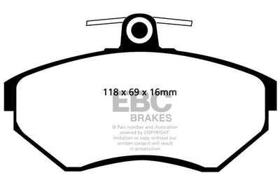 EBC Volkswagen MK3 B4 Yellowstuff Street and Track Front Brake Pads - TRW Caliper (Golf & Passat)